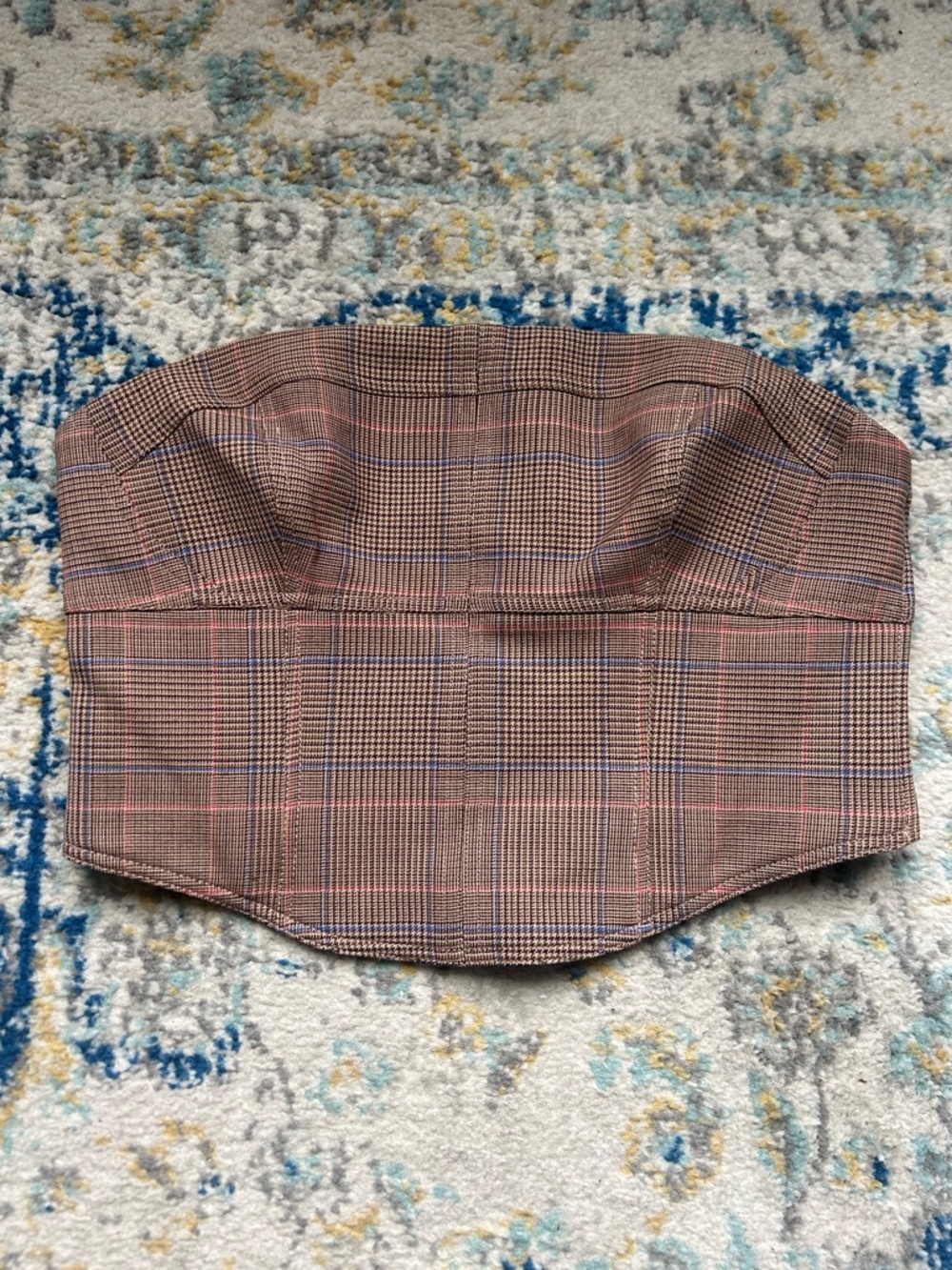 A.L.C. brown plaid strapless corset top Size 8 medium NWT